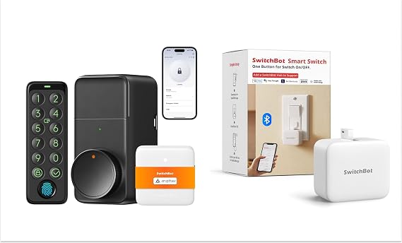 SwitchBot Smart Lock Pro Touch Combo & SwitchBot Smart Switch Button Pusher(White)