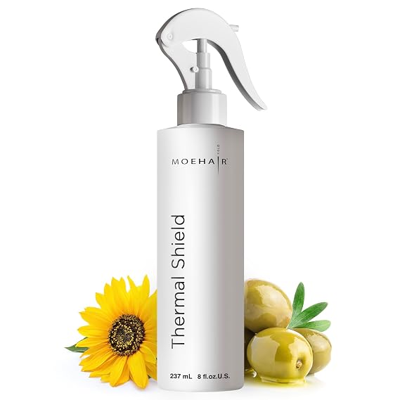 MOEHAIR Heat Protectant Spray for Color-Treated and Natural Hair, 8 Fl Oz
