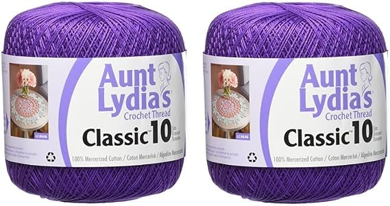 Aunt Lydia's Crochet Thread - Size 10 - Purple (2-Pack)