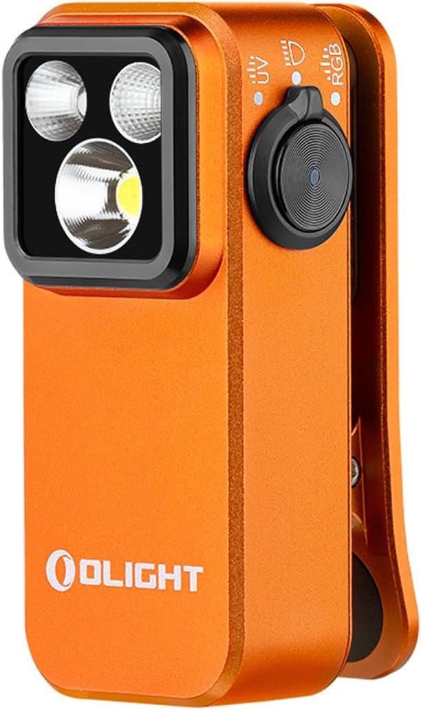 OLIGHT Oclip Pro S LED Light, Clip Light, Running, Flashlight, Small, 5 Light Sources, 600 Lumens, Lightweight, USB-C Rechargeable, Outdoors, Mountain Climbing, Dog Walking, Hiking, Inspection, Resin