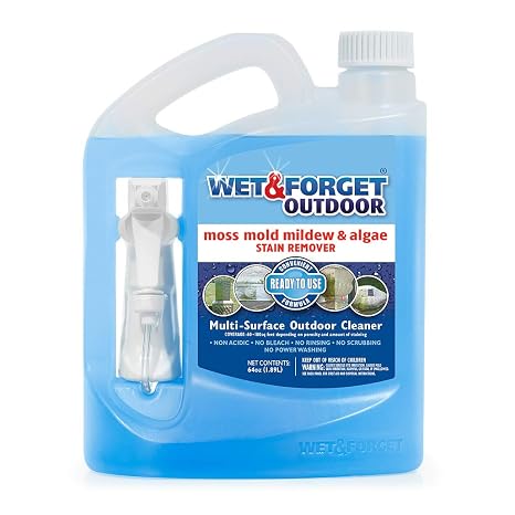 Wet & Forget Outdoor Cleaner & Stain Remover - Mold, Mildew & Algae, 64oz