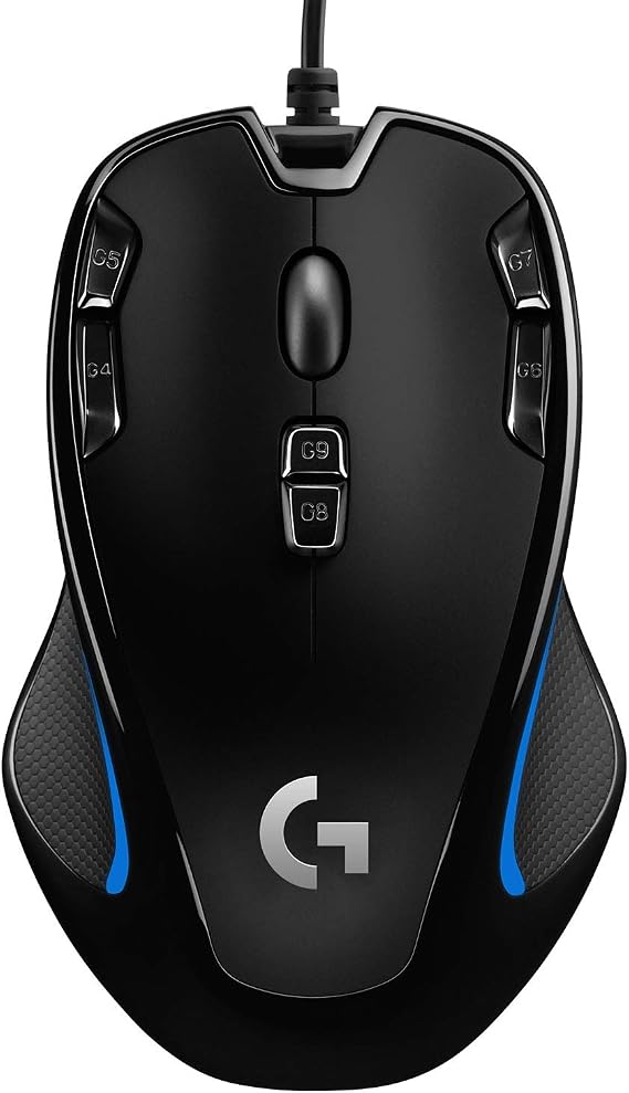 Logitech G300s Optical Ambidextrous Gaming Mouse 9 Programmable Buttons, Onboard Memory