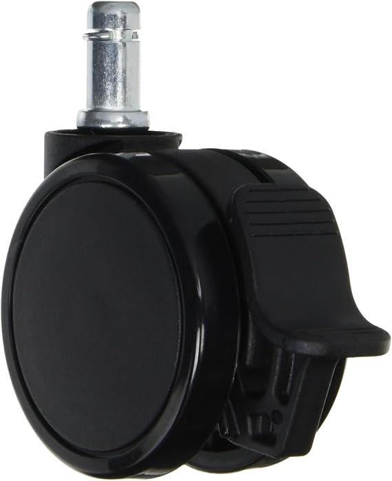 AKRacing PU Polyurethane Dual Wheel Casters with Stopper, Black, Set of 5