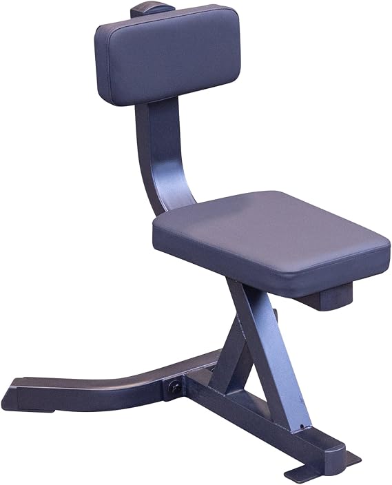 Body-Solid (GST20B) Utility Stool for Seated Curls with Dumbbells and Barbells, Home and Commercial Gym, Grey/Black