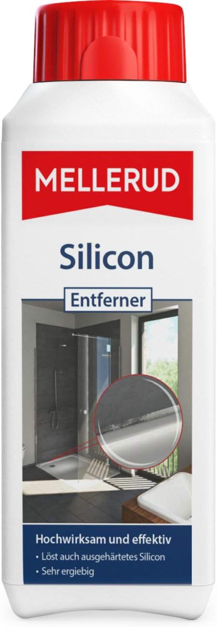 Mellerud Silikon çıkarıcı | 1 x 0,25 l | Silikon derzlerini gidermek için temizlik maddesi | aside dayanıklı yüzeyler | sertleştirilmiş silikon çözer | yüksek etkili ve etkili | akrilik | cam ve daha