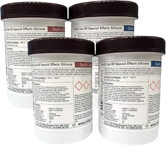 Polycraft PlatSil Gel oo Prosthetic Skin Safe Silicone Rubber - 4kg Kit