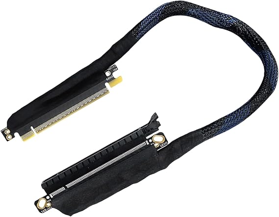 Angles Orientation PCIe5.0 X16 Graphics Card Extender Reinforced Braide Cable 180 Degree Flexible Routing Solution