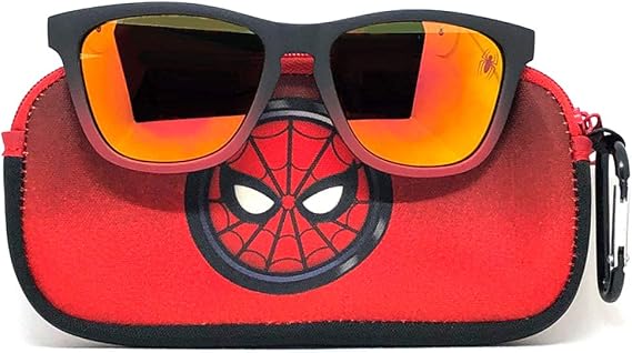 Marvel Spiderman Kids Sunglasses with Kids Glasses Case, Protective Toddler Sunglasses