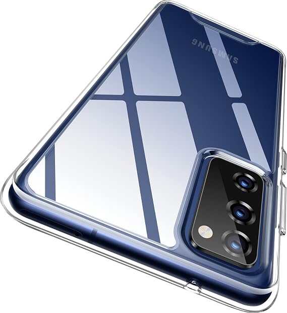 Rayboen for Samsung Galaxy S20 FE Case, Crystal Clear | Transparent, Hard PC Back, Flexible Silicone Edge, Anti-Scratch, Sleek Minimalist, Shockproof Protective, Slim Phone Cover