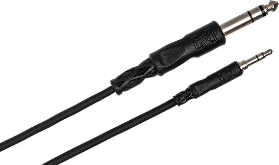 Hosa CMS-110 Stereo Interconnect, 3.5 mm TRS to 1/4 Inch TRS, 10 Feet