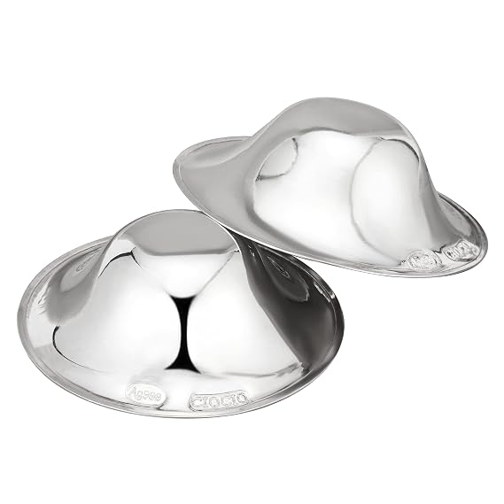 Silver Nipple Covers Breastfeeding - Silver Nursing Cups - Nipple Shields for Nursing Newborn - Breastfeeding Essentials - Soothe Cracked Nipples - The Original Silver Nursing Pads - 999 Fine Silver