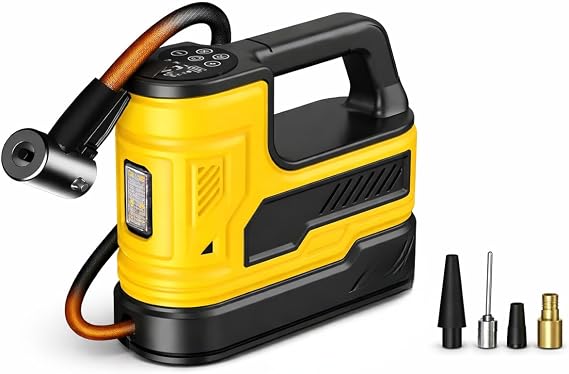 Araç Lastik Hava Kompresörü 150 PSI Taşınabilir Dijital Göstergeli LED Işıklı Hava Pompası Çok Amaçlı Şişirme Cihazı