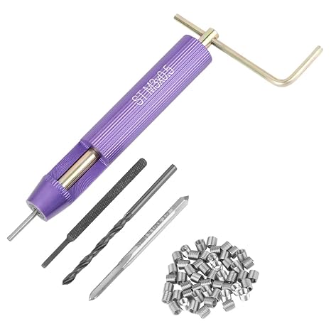 Helicoil Thread Repair Kit, 50pcs Stainless Steel Coiled Wire Helical Screw Thread Inserts, with Dedicated Tap, Installation Tool, Breaker and Drill Bit, M3 x 2D