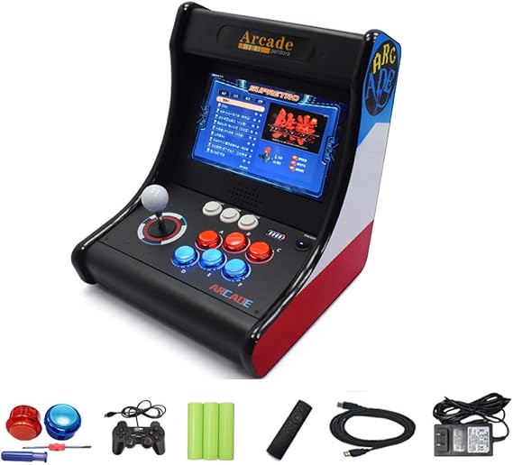 KANBUN Portable 3D Arcade Classic Game Console with 8200 Games, Classic Mini 10 Pandora Arcade Game Console, 128GB and Built-in Speakers, Dual Game System, Support for Various Game Emulators