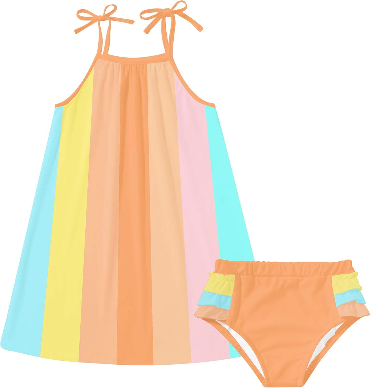 Toddler Kid Girls Summer Dress Sleeveless Sling Dress Swing Sundress 2-5 Years Kids Dress Clothes Set