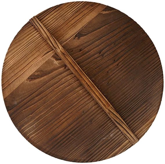 Wooden Lid for Wok Pots Wooden Wok Lid Anti- Hot Anti- Spillover Pan Lids with Handle Pot Cover Replacement for Frying Pan and Cookware 11 inch