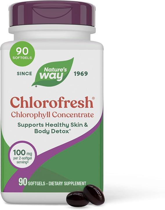 Nature's Way Chlorofresh Chlorophyll Concentrate Softgels, 90 ct | Chlorophyllin Copper Complex, Internal Deodorant Supplement, Supports Healthy Skin & Detox Pathways*, 45 Day Supply