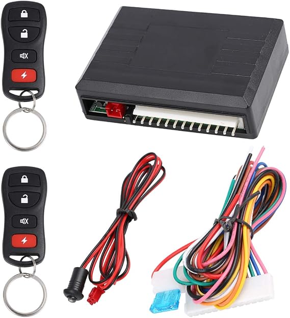 X AUTOHAUX Universal Car Keyless Entry System Door Lock Locking Remote Central Kit DC 12V LB405 Central Lock with 2 Remote Control Key