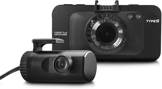 TYPE S TOURING ITEMS | Smart Dash Camera, DuoView 1080P Full HD, Front and Rear Dash Cam, Dual Cam, Loop Recording, 16GB SD Card, On-Dashboard Camera Video Recorder Dashcam for Cars