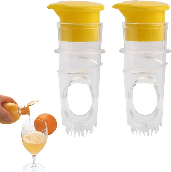 Lemon Squeezer - 2-Pack Manual Lemon Juicer Squeezer,BPA-Fre e Plasti-c Lime Juicer,Compact Juice Extractor Citrus Press With Lid,Hand Held CitrusJuicer And LemonPourer