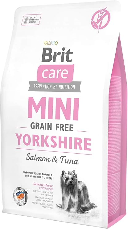 Brit Care Yorkshire Salmon & Tuna, Minik Irk - Yorkshıre Terrıer Köpekler İçin, Tahılsız, Hipoalerjenik, Somon Balıklı Ve Tuna Balıklı Kuru Mama, 2 kg