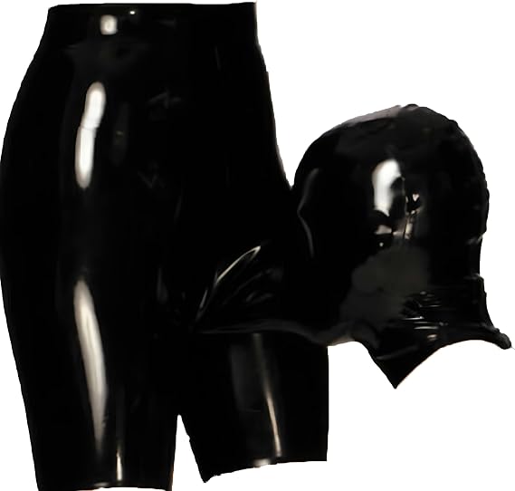 Latex Rubber Mask shorts Black shorts Hood Fashion Unique Party Sexy Cosplay Playing Suffocating Games