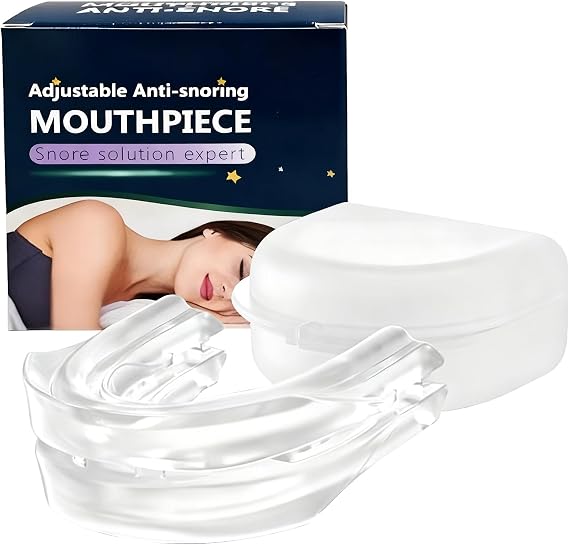 Adjustable Anti-Snoring Mouthpiece - Custom Fit Snoring Solution with Dual-Layer Design for Quiet Sleep & Snore Reduction, BPA-Free(One Pack)