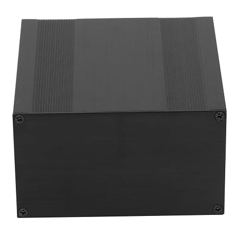 Aolidsive Aluminum Project Enclosure Box, Durable Split Type Housing for Power Amplifier Audio Aluminum Alloy Brushed Black 82.2 x 145 x 150mm 1 Pack