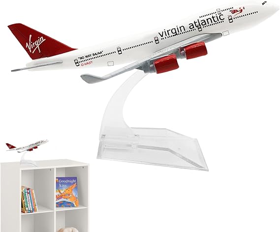 Model Airplane Collection,1/400 Scale Aircraft Models for Display,Virgin Atlantic 747 with Stands, Perfect Display Aviation Gift for Enthusiasts