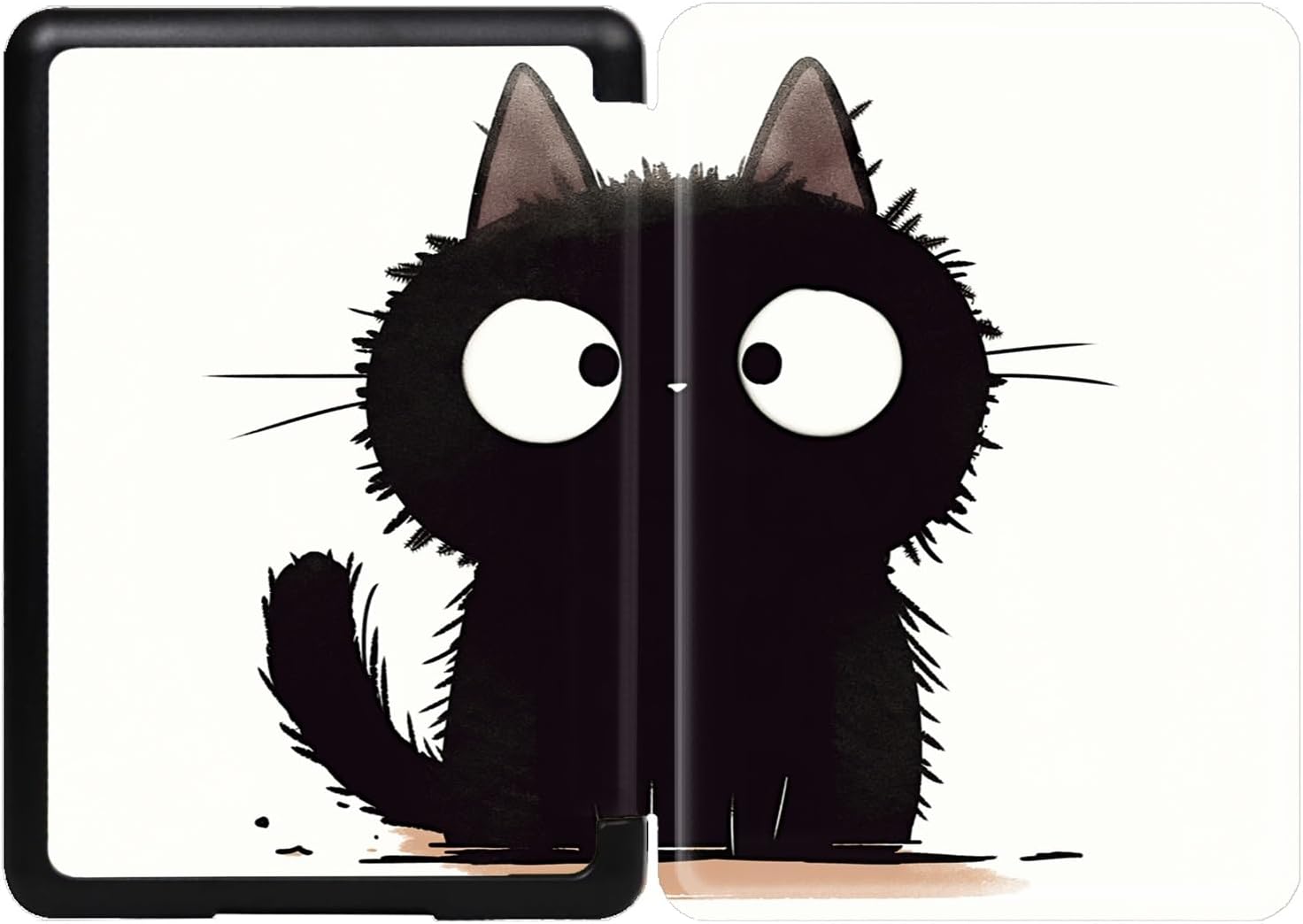 Case for Kindle Oasis Protective Cover with Auto Sleep Wake Only Fits 7 Inch Kindle Oasis10th 2019 Release & 9th 2017 Release- Cute Black Cat Cartoon