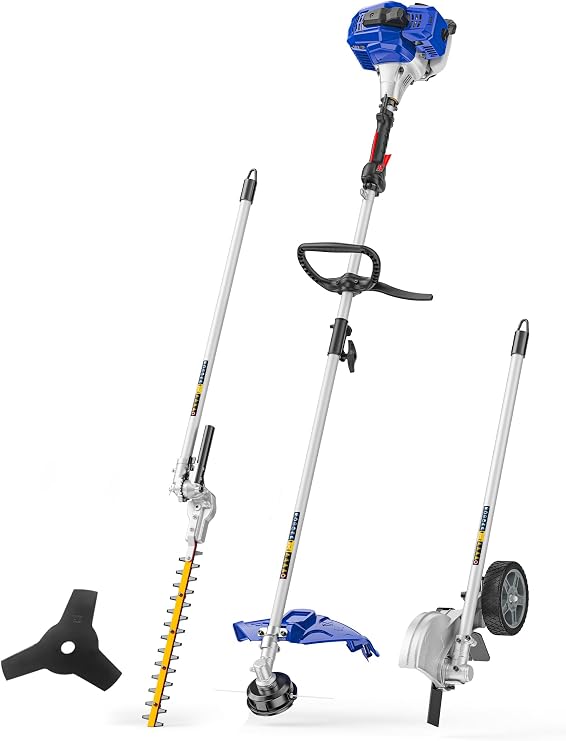 Wild Badger Power 26cc 2-Cycle Gas Weed Wacker, 4-in-1 Wheeled Edger Kit