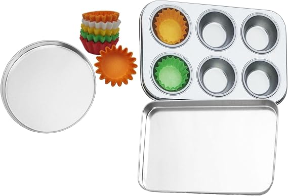 Pan Set Compatible with Easy Bake Ultimate Oven | Includes Cupcake Liners THAT WILL FIT IN OVEN UNLIKE OTHERS | Kids' Accessories for Cooking Easy Bake Oven Mixes