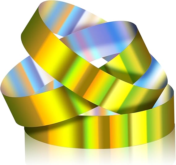 Ctosree 500 Pack Holographic Plastic Wristbands Paper Wrist Bands Waterproof Neon Wristbands for Water Parks Concerts Festivals Party Conferences Security Admission(Gold,Classic)