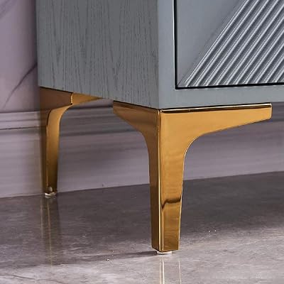 WANLIAN Furniture Legs, Metal Furniture Legs for Cabinet Sofa TV Stand Bookcase 4Pcs Gold 5inch