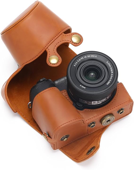 for Sony ZV-E10 II case Premium PU Full Body Leather Camera Case Bag for Sony ZV-E10 II Fit 16-50mm Lens with Camera Shoulder Strap