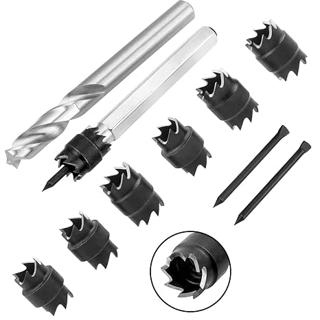 10Pcs Spot Weld Cutter Set, HSS Spot Weld Cutter Removal Tool Kit with 3/8" & 5/16" Double Sided Drill Bit, Hex Sheet Metal Hole Cutter Remover for Power Drill Spot Welding
