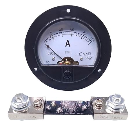 DC 0~100A Analog AMP Current Pointer Needle Panel Meter Ammeter & Shunt Set