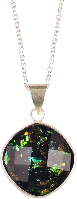 Black Opal Crystals Pendant Necklace, Dainty Women Jewelry, Energy Healing Crystals, Birthday, Gift for Her, Gemstone Jewelry (black opal)