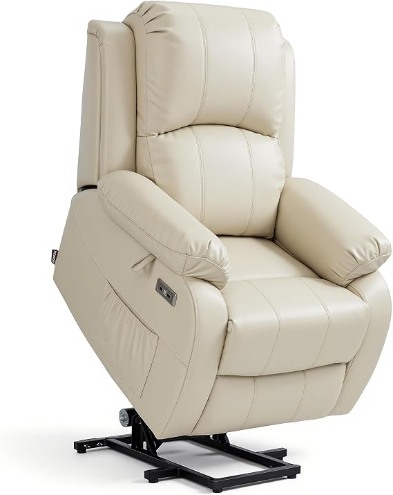 MCombo Small Power Lift Recliner Chair, Heat and Massage 7408, Beige