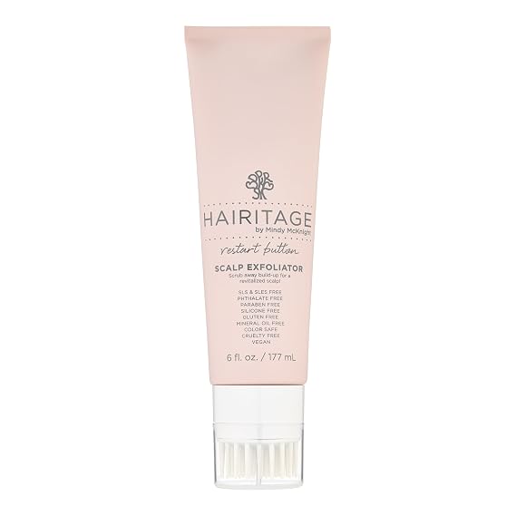 Hairitage Restart Button Scalp Exfoliator for Dry and Sensitive Scalp - Promote Scalp Health - Clarifying Scalp Scrub for Healthier and Stronger Hair