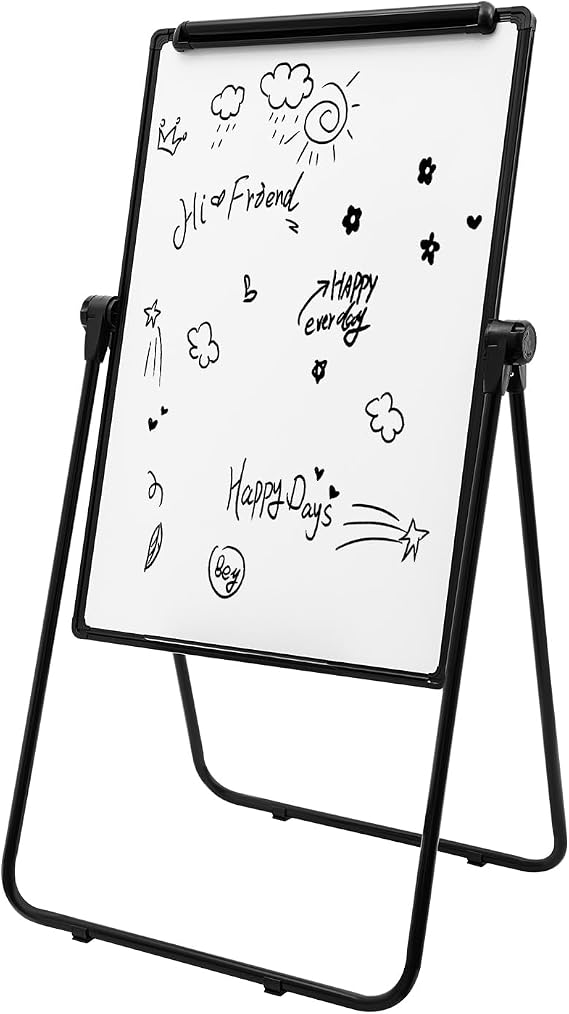 Rolling White Board with Stand, Double Sided, Height Adjustable, 36"24"