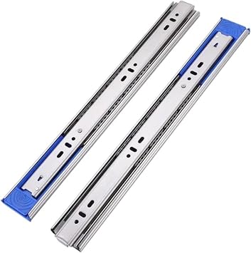 Side Mount Ball Bearing Drawer Rails Three-Section Push-Open Drawer Slide Stainless Steel Drawer Slide Rail Thickened Silent Wardrobe Cabinet Side-Mounted(16inch)