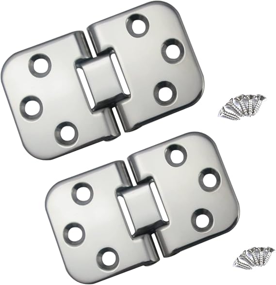Stainless Steel 316 CAST Solid Marine Grade 180 Degree Flush Mount Hatch Hinge 2-3/4in x 1-1/2in(70mmx40mm) for Boat, RVs (Pair)