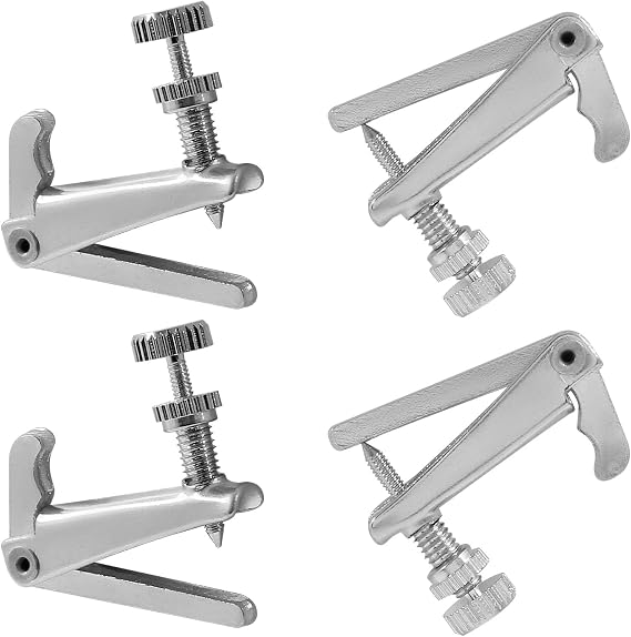Violin Fine Tuners, Silver, 4Pcs