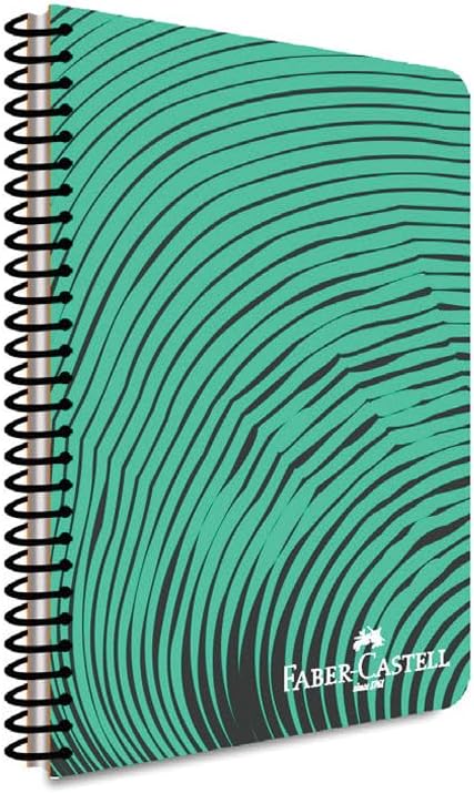 Faber-Castell Dalga Desenli Spiralli Defter, A4, 80 Yaprak, 70g Kağıt, Kareli, Dayanıklı Kapak, Kolay Açılan Spiral Cilt, Asorti Renkler