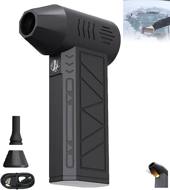 Generic LED Turbo Blower, Mini Car Snow Blower, Handheld Dust & Snow Blower, Black, Battery Powered