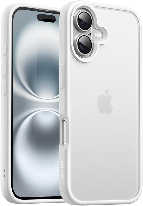 JETech Matte Case for iPhone 16, White