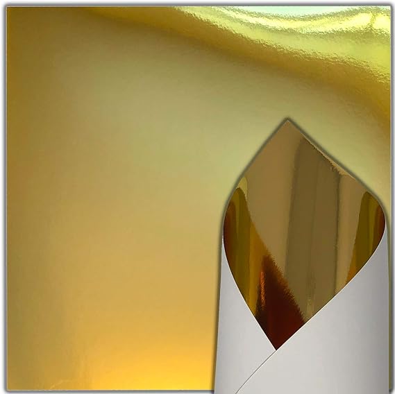 Gold Foil Cardstock, Metallic & Mirror, 12" x 12" - 10 Sheets Pack | Compatible With Cutting Machines, Great For Cardmaking, Arts & Crafts, Scrapbooking Paper, DIY Party Decor, School Projects