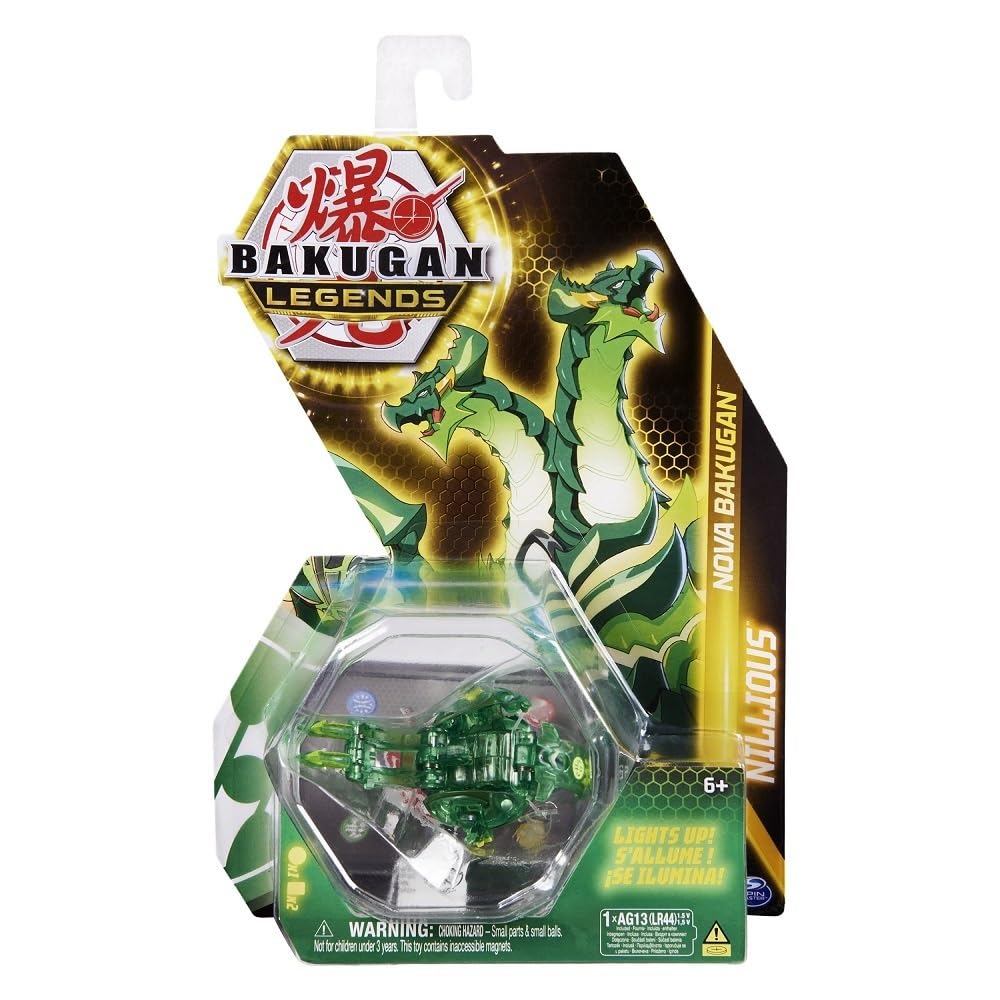 BAKUGAN Legends Nova Dragonoid Light Up Action Figures 1 Character Card and Metal Portal Card Toys for Kids Ages 6 and Up