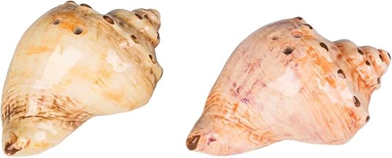 Conch Shell Ceramic Salt & Pepper Set 2.8"